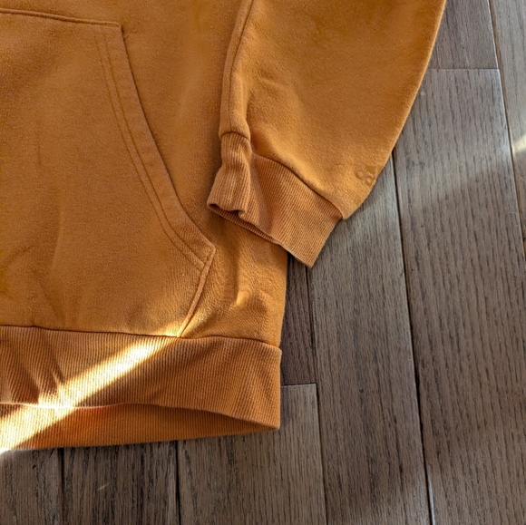 Men's Adidas Orange Pullover Hoodie With Green And Gray Logo Size Medium - Picture 5 of 5